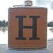 5 Custom Engraved / Personalized Leather Flasks: Flask for Groomsmen, Best Man, Birthdays, Graduations