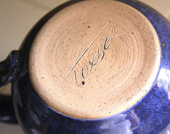 Blue Stoneware Teapot