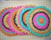 crochet coasters large crochet applique italian icecream with chocolate set of 4