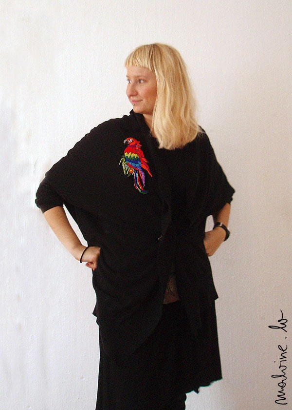 Parrot jewelry - brooch "Scarlet Macaw" - MADE TO ORDER