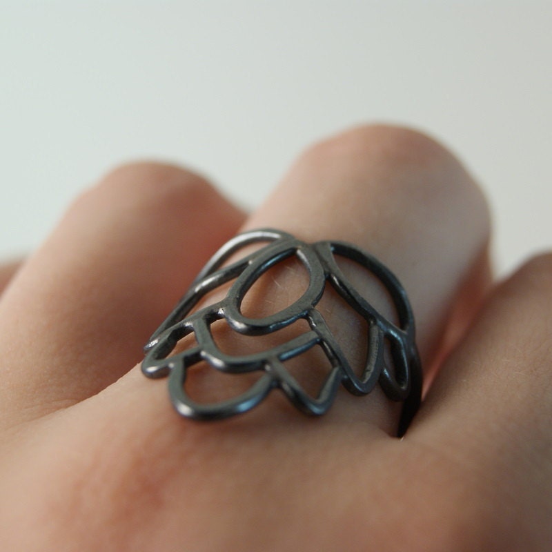 Eastern Flower Ring - Sterling Silver
