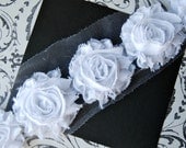 1 Yard White Chiffon Flower Shabby Rose Trim