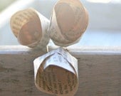 Set of 3 Paper Rose Buds Upcycled From Rustic Vintage Book - Wedding Decoration, Bridal Decor, Centerpieces, Favors