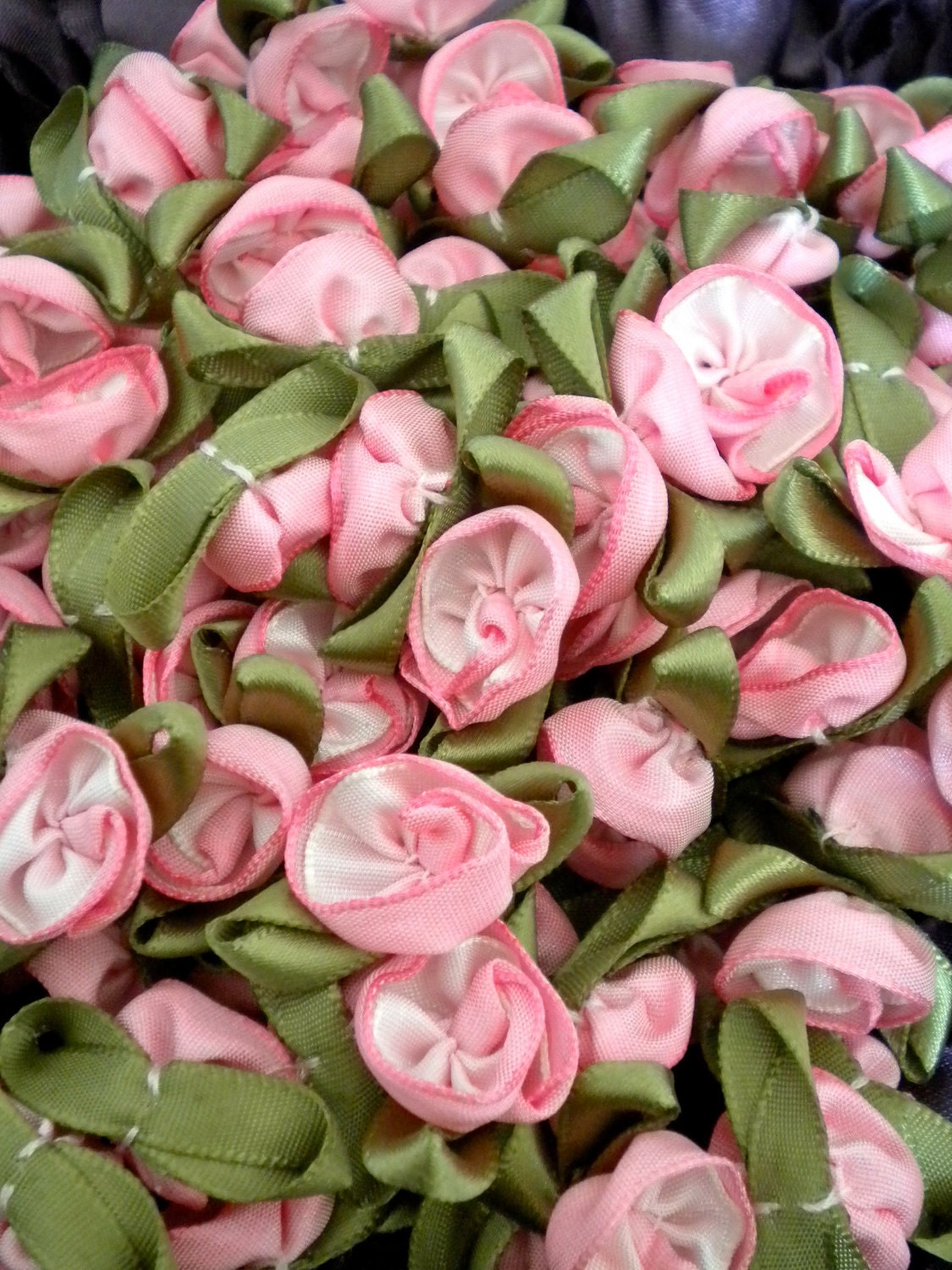 Pink Satin Ribbon Rosettes