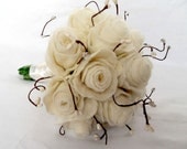 Wedding Bouquet Bridal Bouquet, Wedding Flowers, Rose Flower Bouquet- Unique White / Ivory handmade