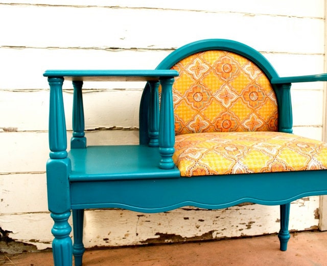 Bright Teal Sunshine Vintage Writing Desk Chair