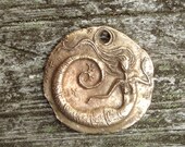 Bronze Mermaid Coin Pendant