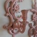 vintage pair of pink chippy sconces--cottage chic--country living--shabby chic