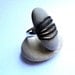 Sea Stone Ring with Leather - SALE