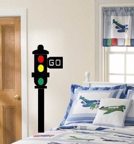 Kids Boys room Traffic Stop Go Light Wall decal