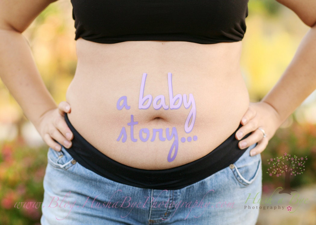 Fun and Unique "a baby story" Baby Bump Pregnancy Sticker