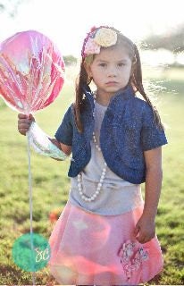 Fall Ruffled Bolero Jacket in Denim