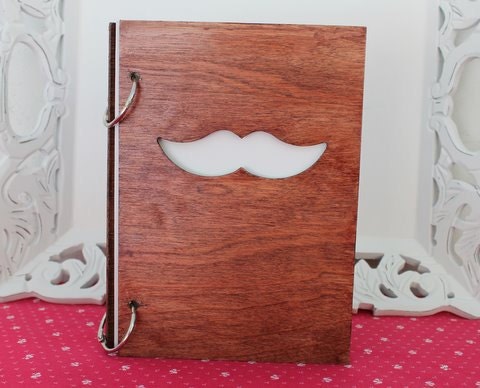 6" X 8" Mustache wood journal