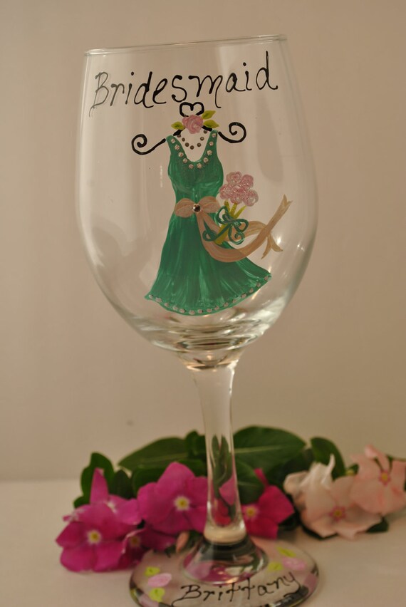 Unique Wedding Wine Glasses/ Wine Glass Hand Painted (Tiffany Box Blue ...