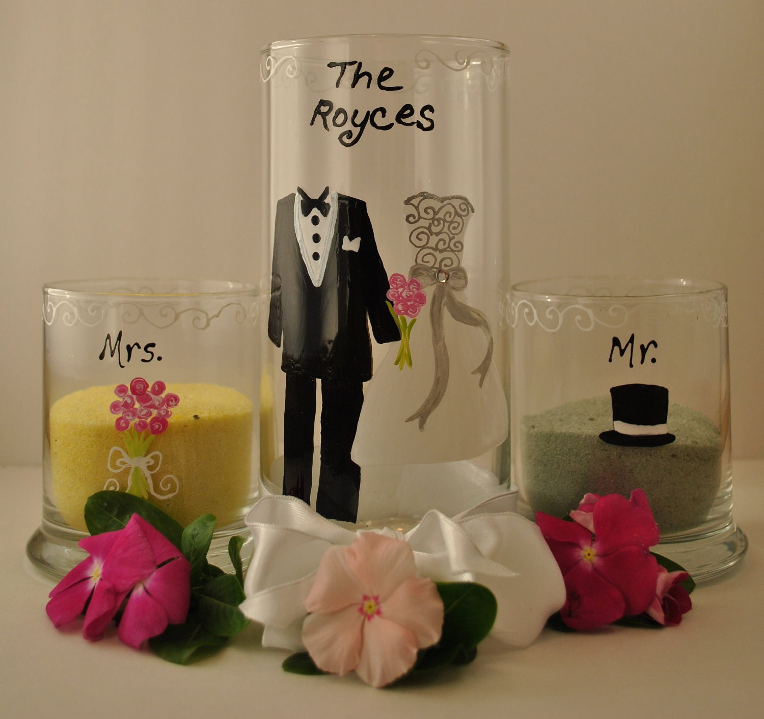 Custom Sand Ceremony or Unity Ceremony Set, Blending Sand, Gift, Container Personalized, Beach Wedding