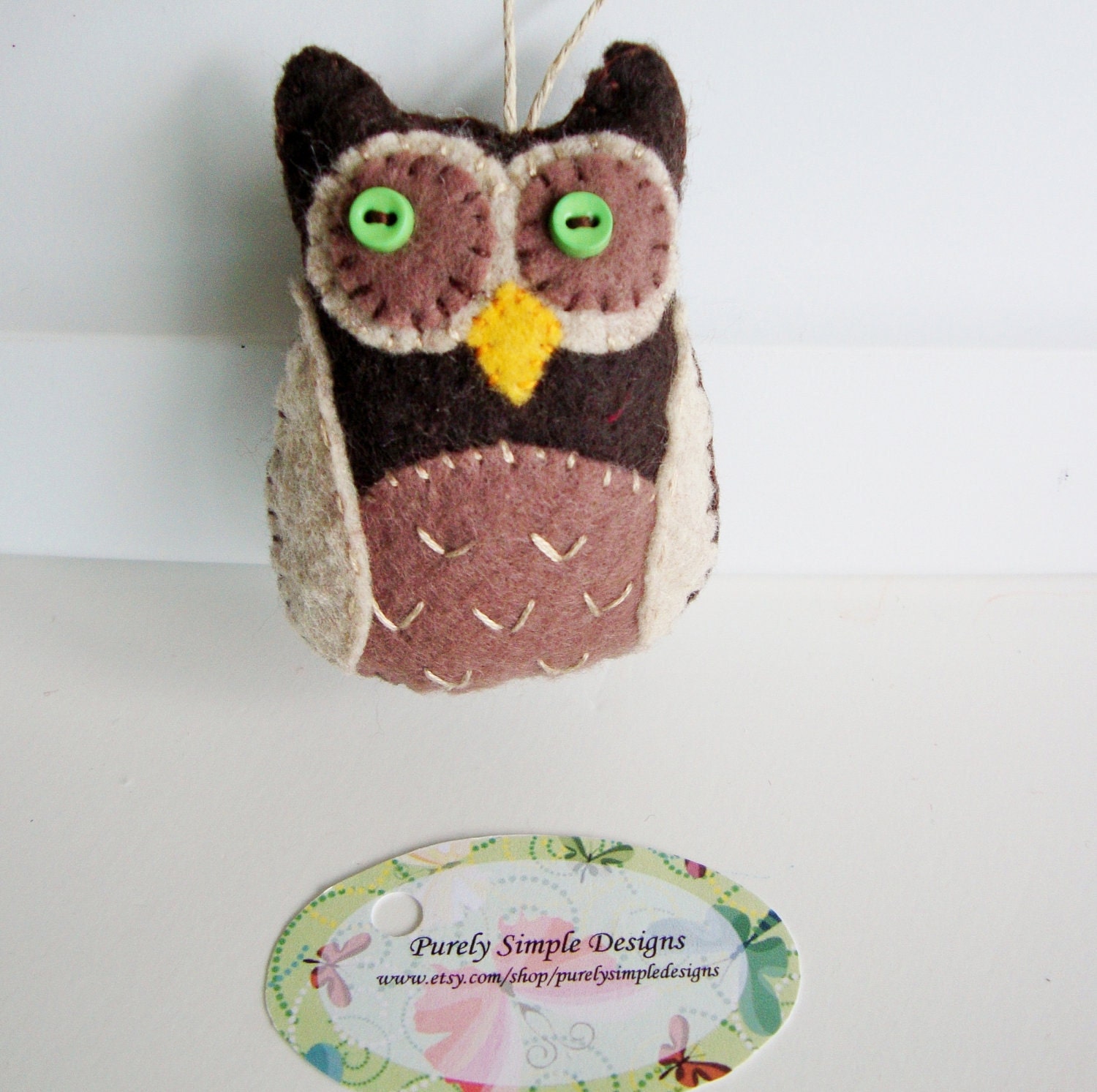 Felt Owl - Plush Owl Ornament - Party Favor - Owl Home Decor