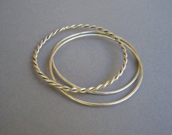 Vintage Sterling Silver Bangle bracelets