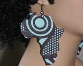 Large Fabric Covered Earrings-Africa