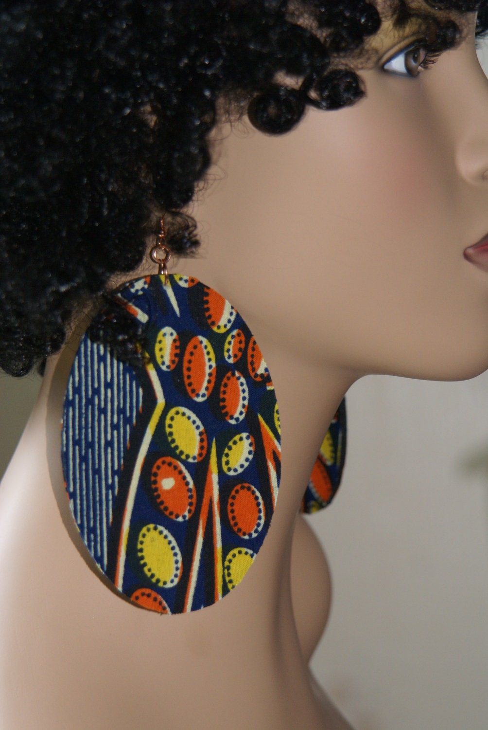 Large Fabric Covered Earrings