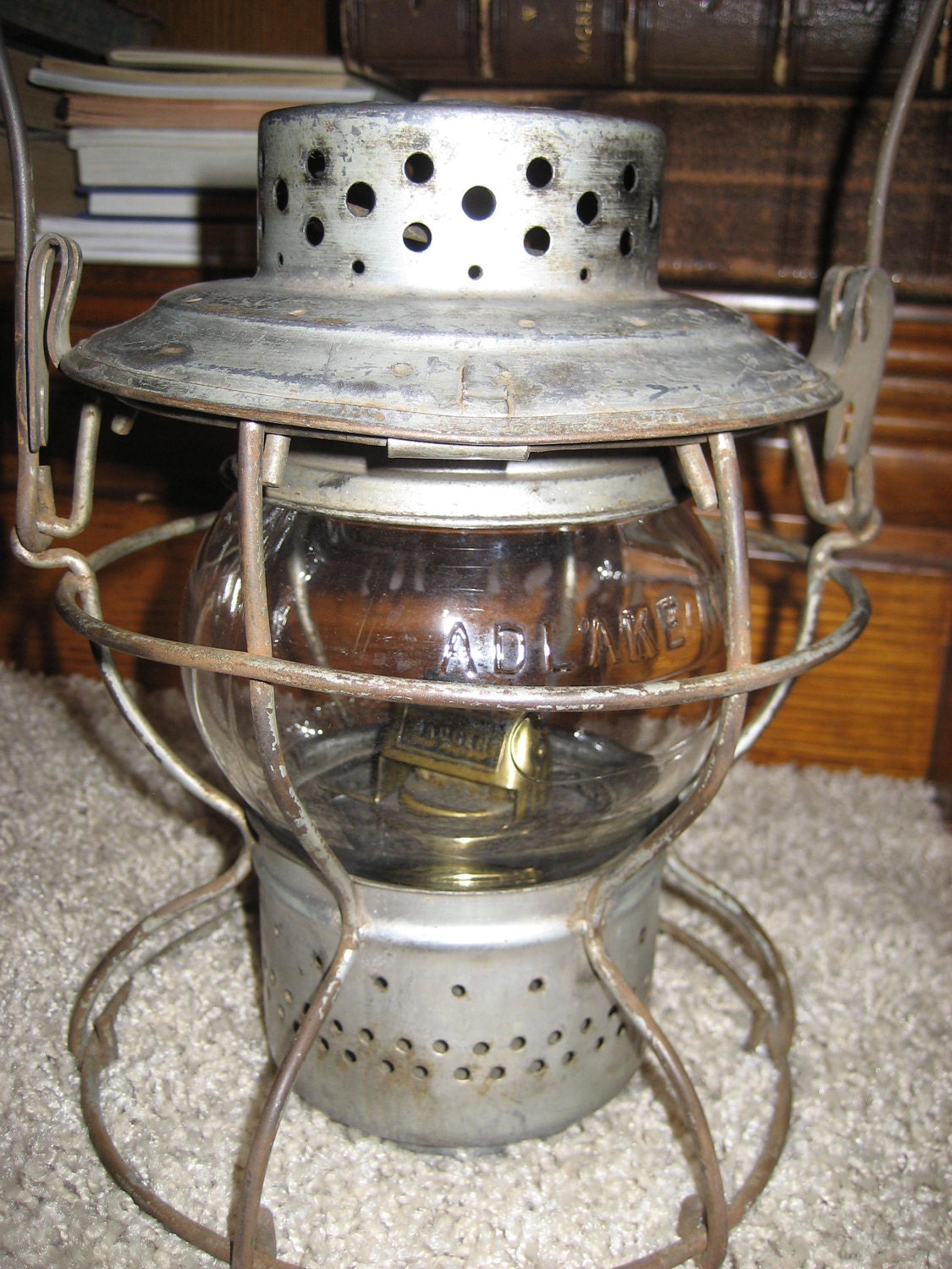 Antique Railroad Lantern Santa Fe AT&SF Kerosene Lantern