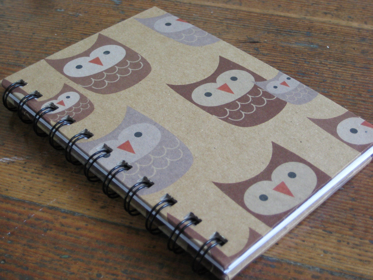 Handmade Spiral Bound Owl Journal/Notebook
