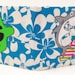 Surfing Shark Sea Turtle Hawaiian Blue Flowers Duct Tape Wallet