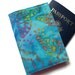 Travel Document Wallet, Passport Cover, Blue Batik