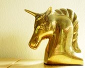 Gold Colored Vintage Unicorn Bust