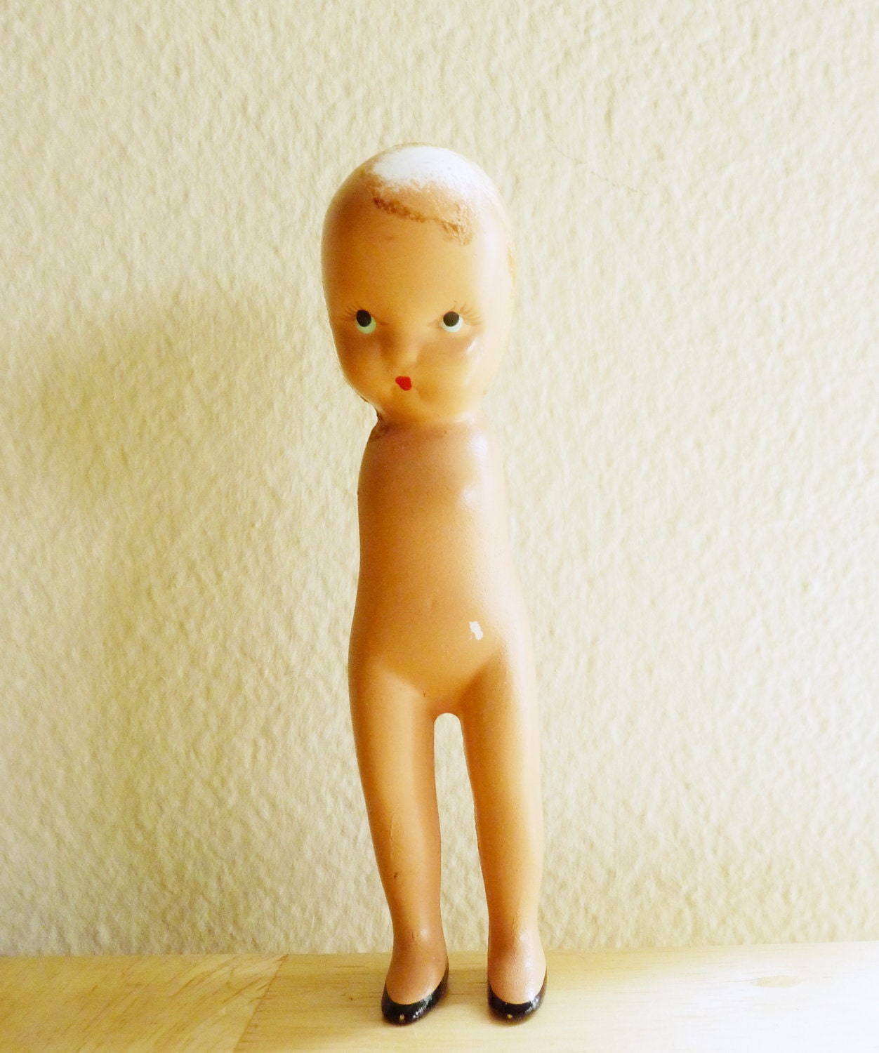 Creepy Vintage Porcelain Ceramic Doll - No Arms or Hair