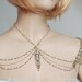 Necklace For The SHOULDERS, 1920s Inspiration, Beaded Pearls And Rhinestone,Jazz Age,Antique CHIC Gold, OOAK Bridal Wedding Jewelry