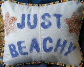 Throw pillow "Just Beachy", bright striped piping