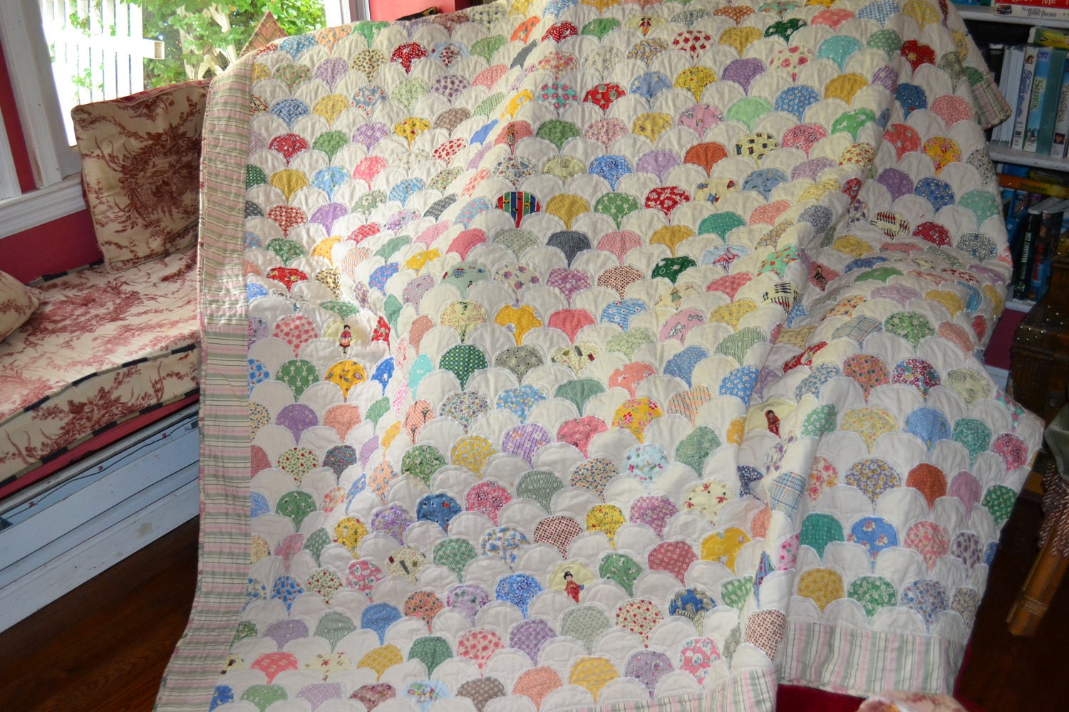 SALE SALE SALE Vintage Look Traditional Heirloom Quality Quilt Thirties fabric Shabby Chic Quilt was 650.00 now 480.00