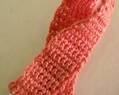 Crochet Bracelet in Pink Cotton with Pearl Glass Beads