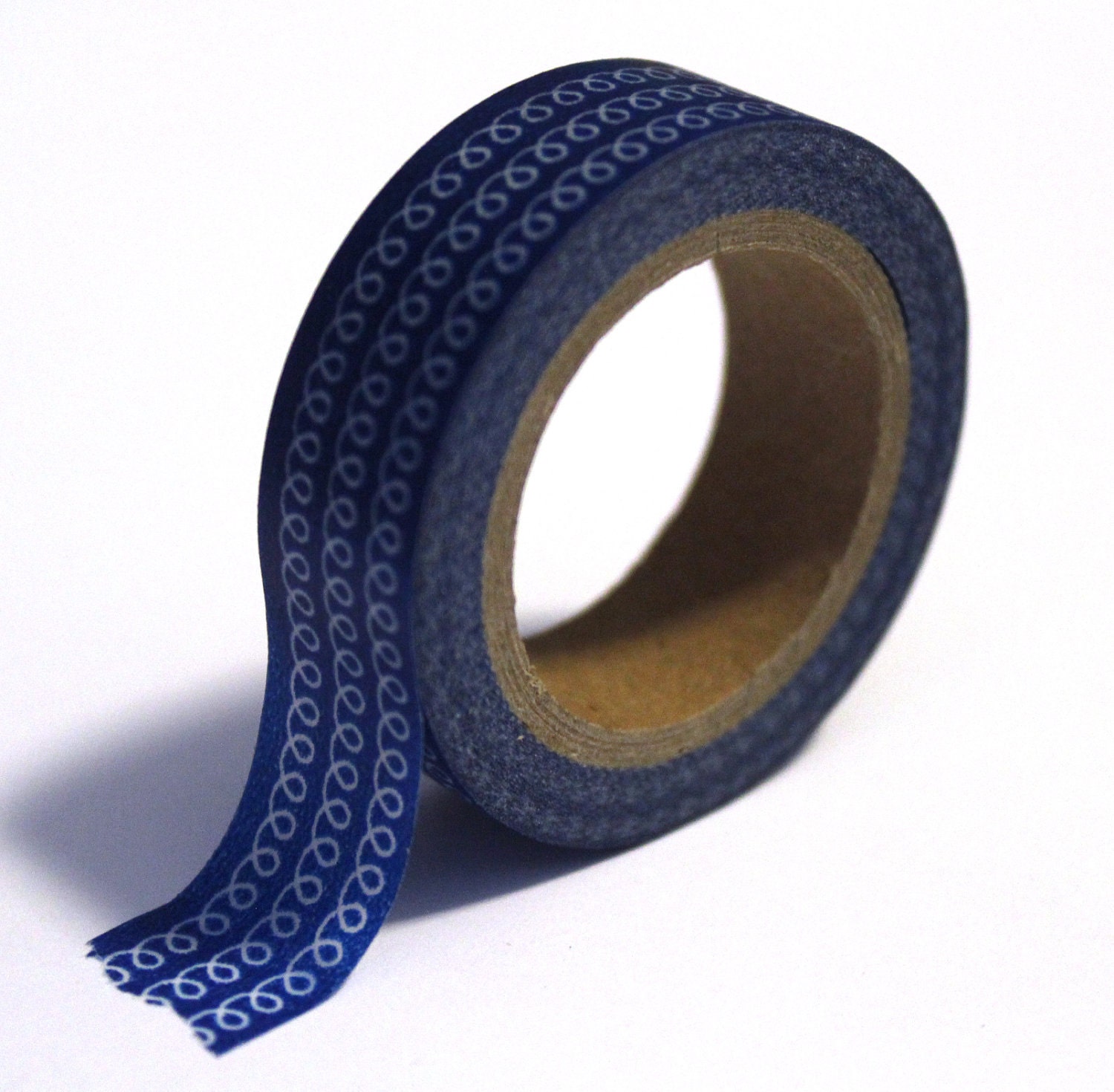 Japanese Washi Tape - Blue Loopy Pattern - 15mm x 10m - TP104