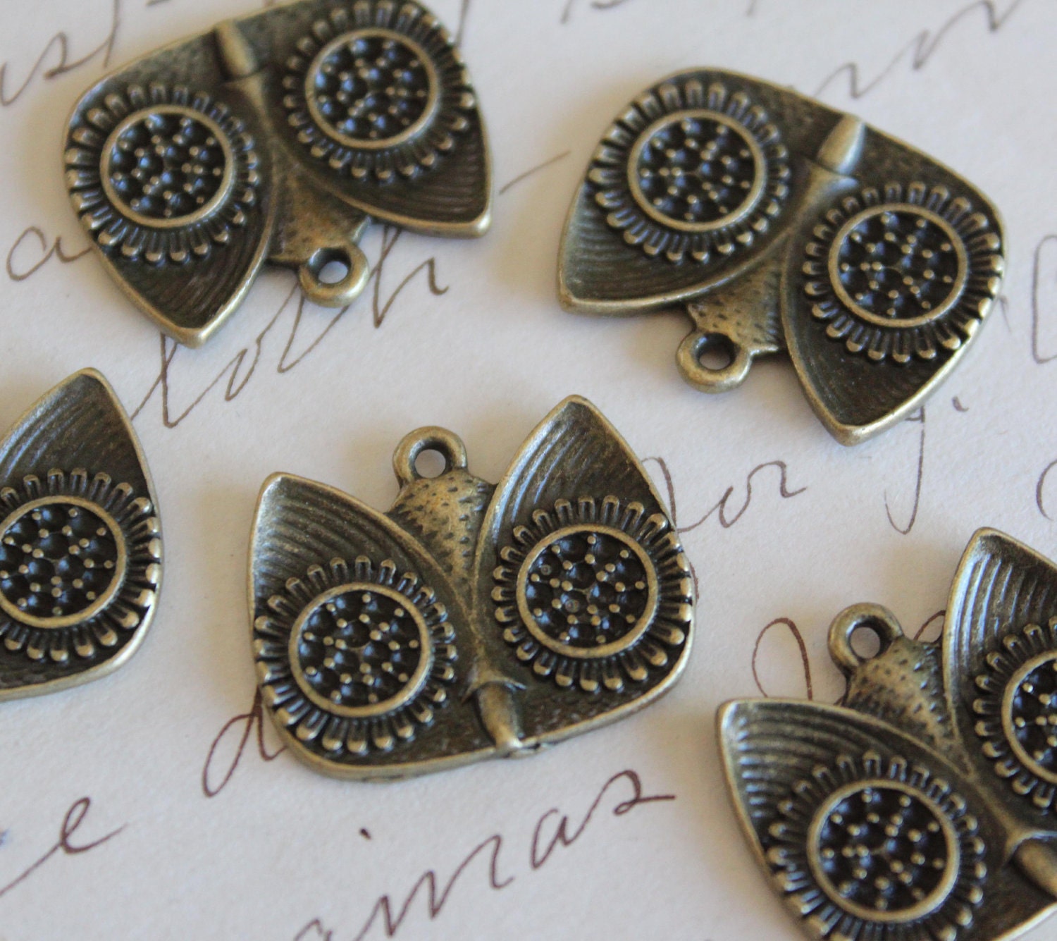 5 pcs Antique Bronze Owl Charms 23x19mm - Ships Immediately from California - BC321