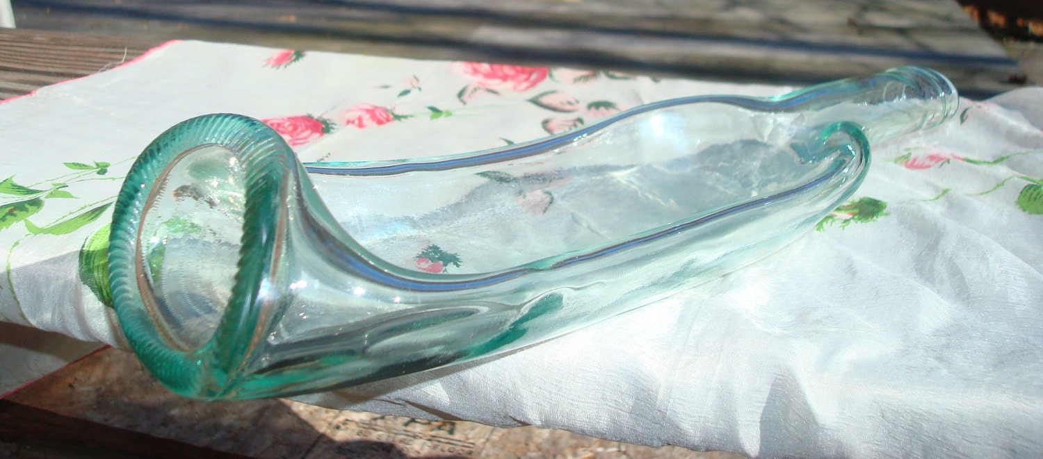 Wine Bottle Serving Dish Repurposed by Garden Daisies Studio