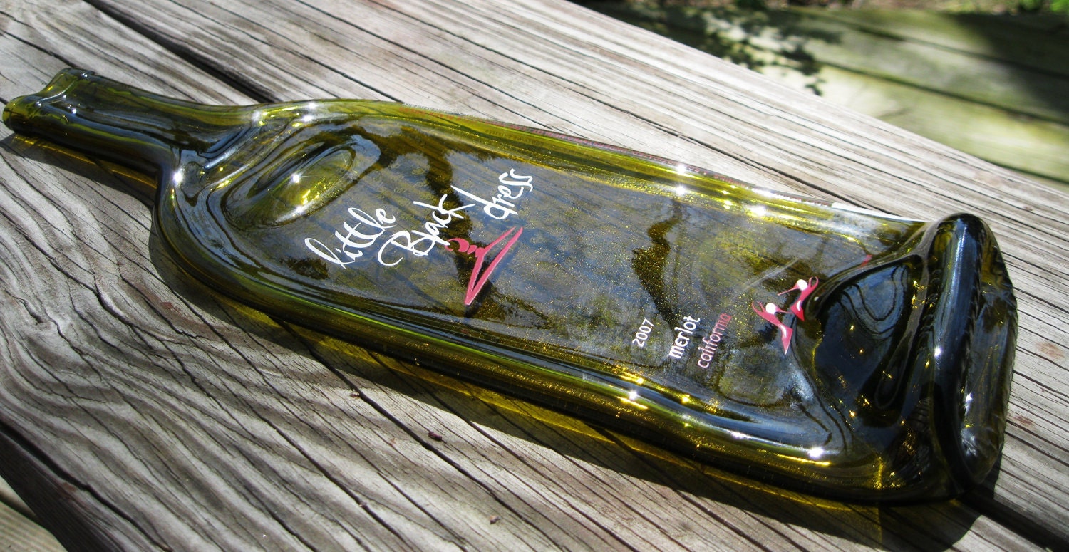 Wine Bottle Serving Tray Repurposed by Garden Daisies Studio