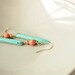 Turquoise Howlite Earrings : Howlite drop earrings with a Pop of Pink