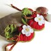 Baby summer sandals "Red Strawberry", crochet baby shoes baby girls newborn  / size4-6M