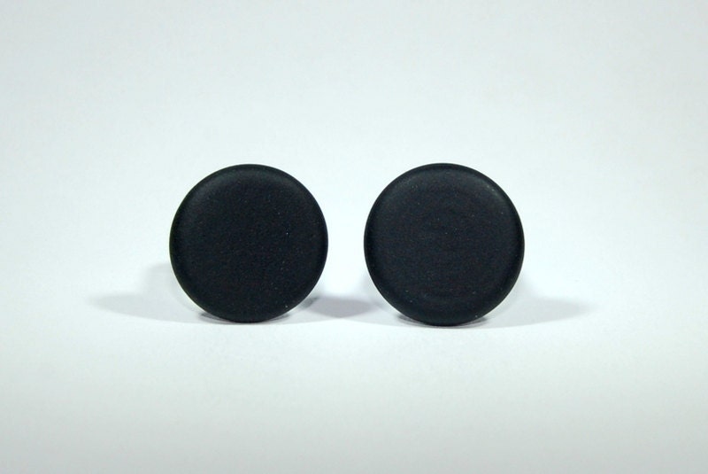 0g 8mm Pair of Satin Onyx Single Flare Borosilicate Pyrex Glass Plugs