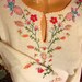 Vintage Embroidered Beaded Ladies Shirt Pink Blue Flowers Curio Company20% OFF AT ChEcKOuT COUPON Code monkey2