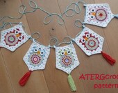 Crochet pattern owl garland by ATERGcrochet
