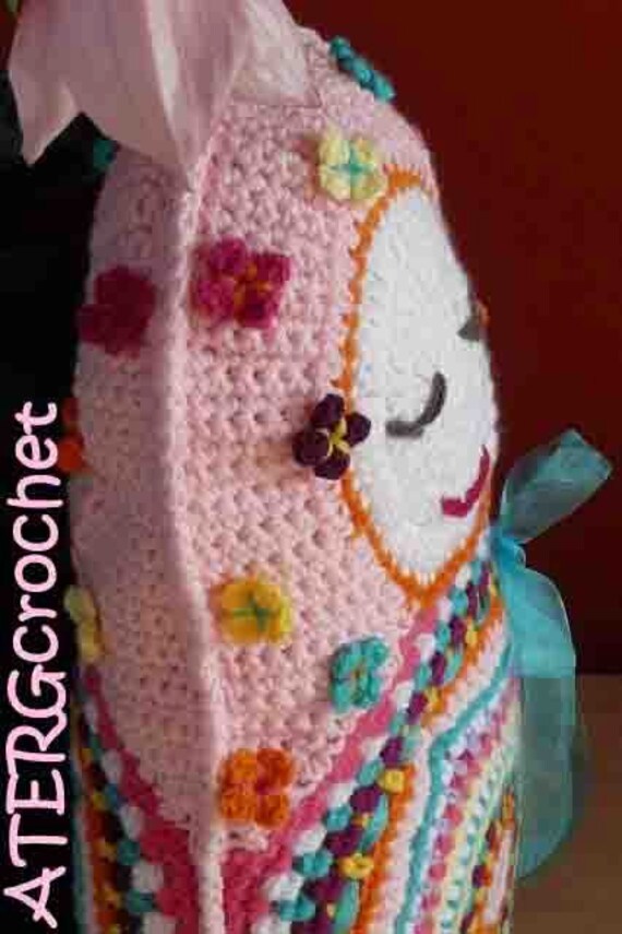 Crochet pattern Matryoshka cushion by ATERGcrochet