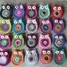 Owl old pink magnet
