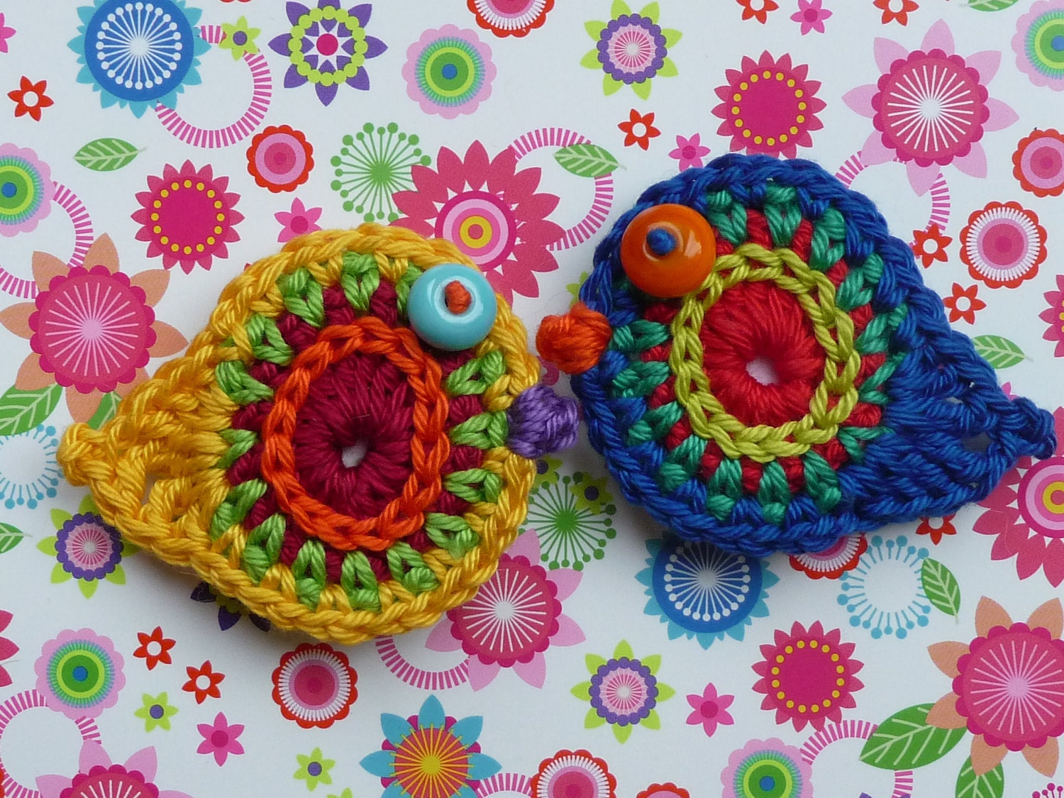 Crochet set bird yellow/blue by ATERGcrochet on Etsy