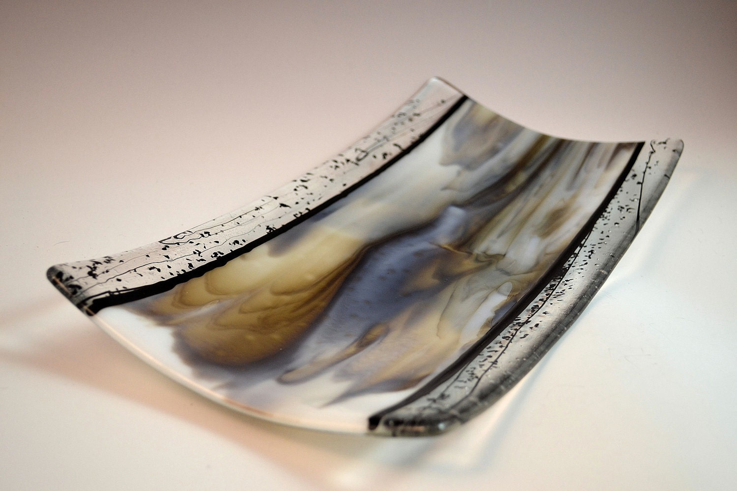 Abstract Flow Fused Glass Plate