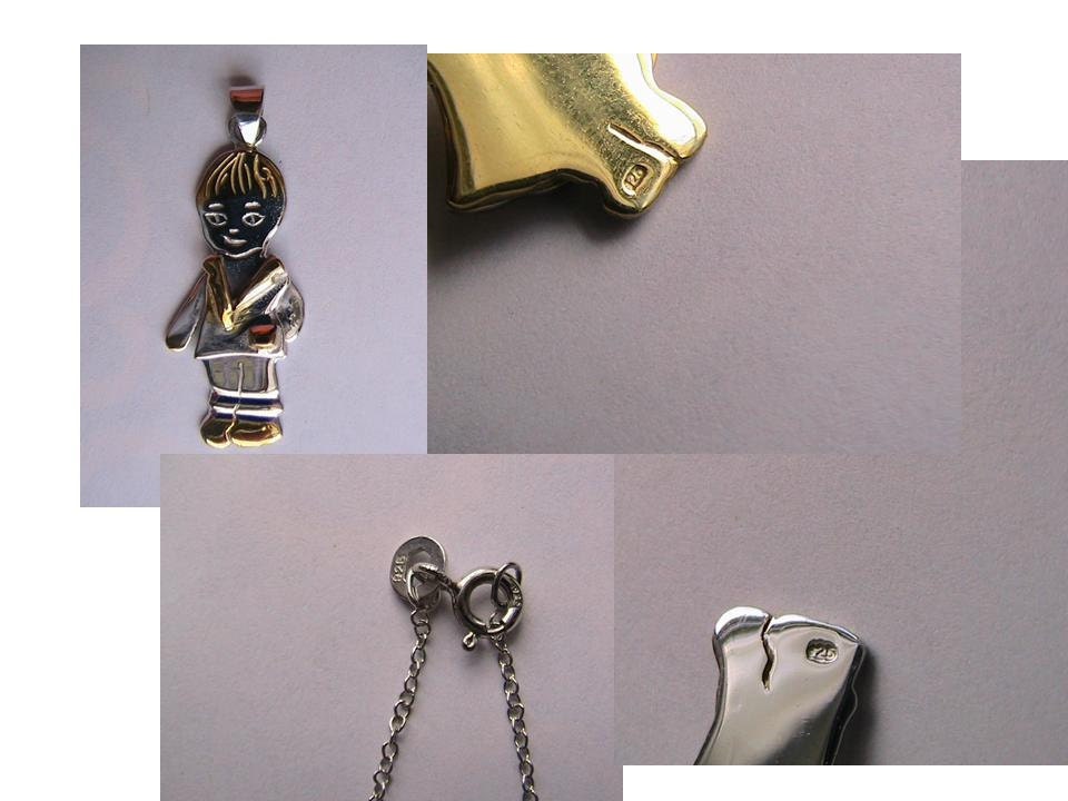 Sterling Silver Necklace. Silver Charm Boy or Girl. Silver Pendant Mothers Jewelry. Silver Boy. Gold Plated