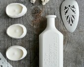 Porcelain Pharmacy Bottle Vase, Stamped Marquette Michigan