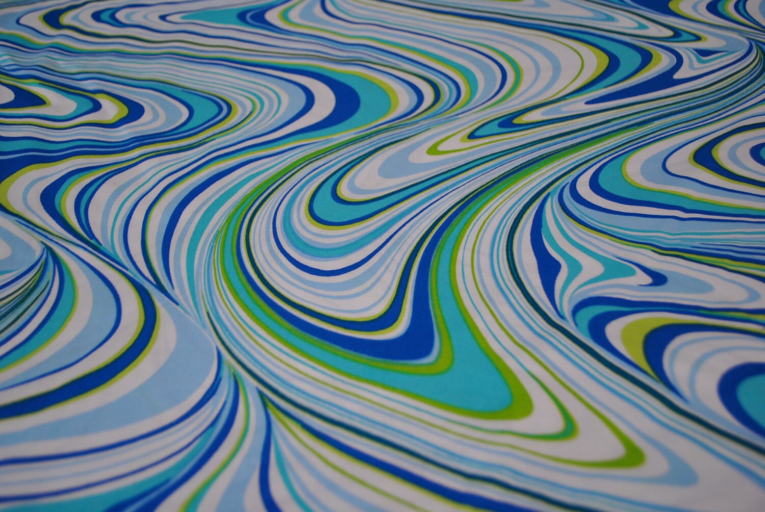 LAST YARD - SALE - Timeless Treasures - Teal, White, Blue & Lime Swirls