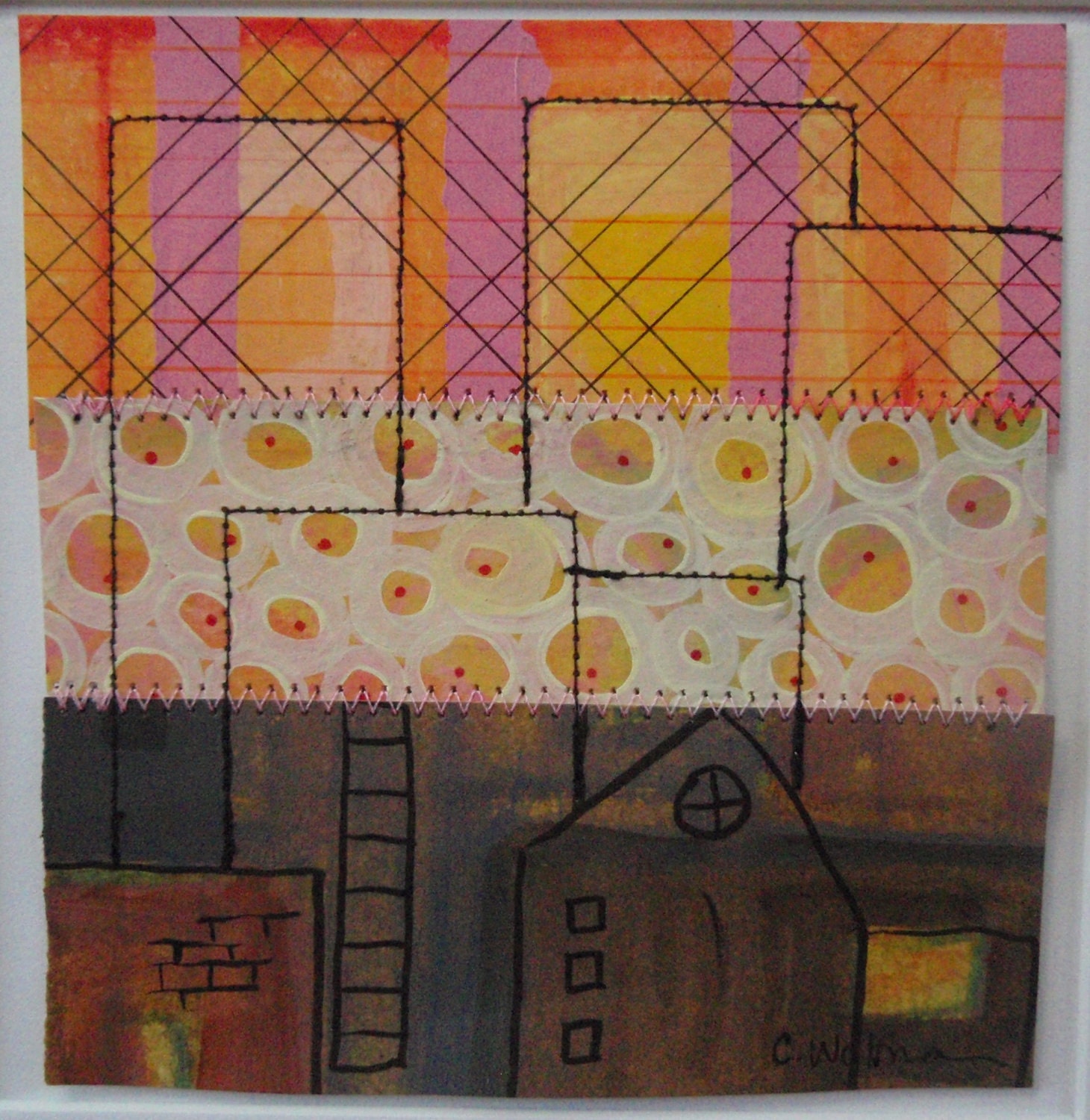Original Painting 5"x5" titled Layered City
